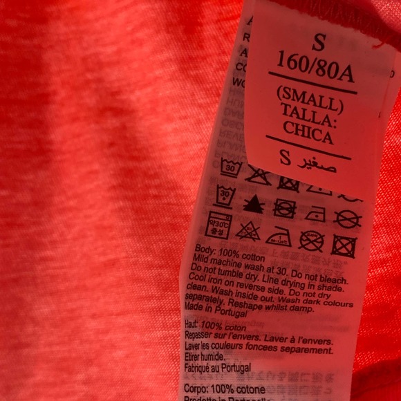 ALLSAINTS Spitalfields Coni Tie Dye T-shirt Red Shoulder Pad Tie Front NWT Small - Picture 8 of 15